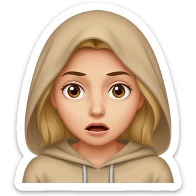 Scared woman hiding behind something  sticker