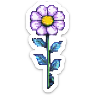 minimalist pixel art flower, just a few pixels, no shading sticker