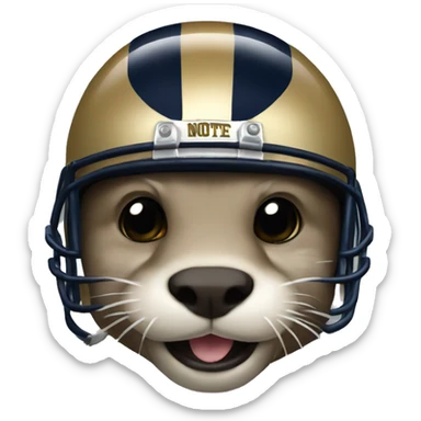 Otter wearing Notre dame helmet sticker