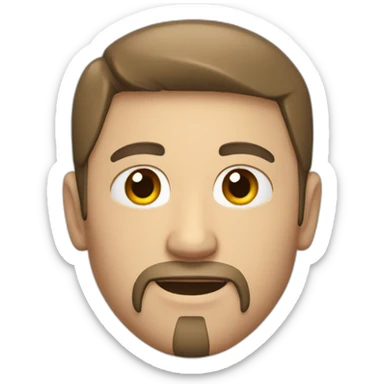 white guy with a goatee smiling who got red eyes and wearing black hoodie  sticker