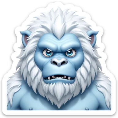 Cinematic Realistic WoW Yeti Portrait, head tilted epicly and inquisitively, showcasing a primal blend of raw might and mystical allure. His thick, shaggy fur in icy whites and pale blues and piercing ice-blue eyes are rendered in meticulous detail under dynamic, frosty lighting, high shine, epic and awe-inspiring, embodying the mystique of the frozen wilderness. sticker