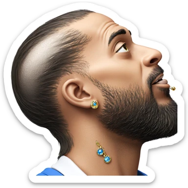 realistic male with jewelry sticker