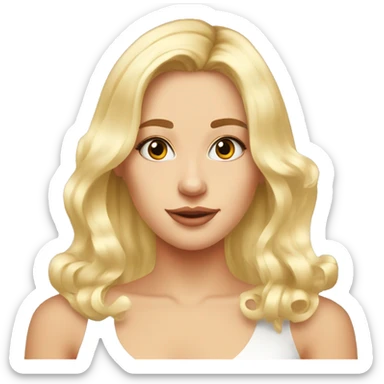 blondy pretty girl in dress selfie to the mirror sticker