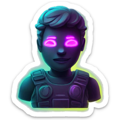 200 IQ in neon sticker