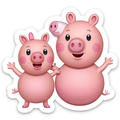 Peppa pig and George pig sticker