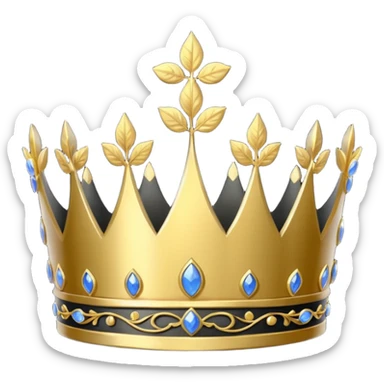 eine schwarze krone mit ein wenigen verzirten goldblätter  sticker