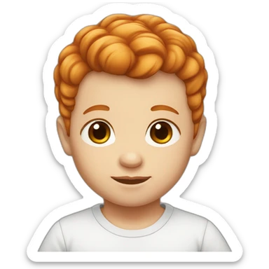 Ginger head baby boy with dark brown eyes box hair sticker