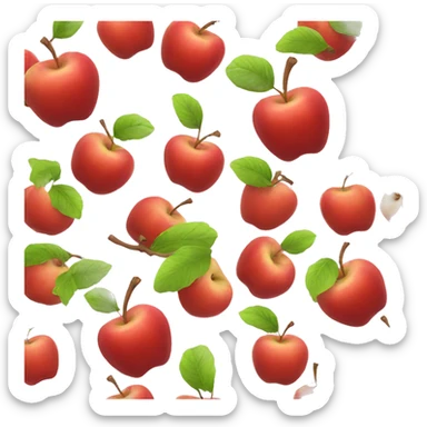 red apple on white  sticker