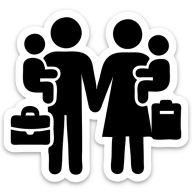 a pair of working parents sticker