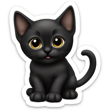 all Black siamese kitten sticker