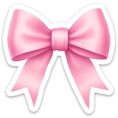 light pink ribbon bow sticker