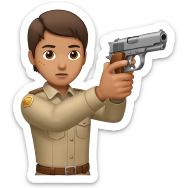 shooting a pistol  sticker