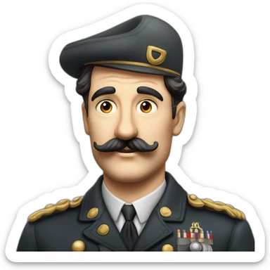 Hero de gerre dans les années 1940 en Allemagne avec la moustache de Chaplin et les cheveux plaqué sur le côté sticker