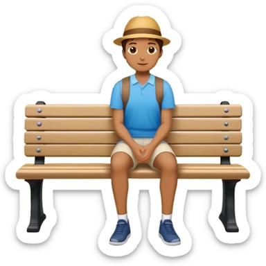 Scenic summer park sitting on bench sticker