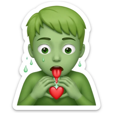 Heart eyes puking  sticker