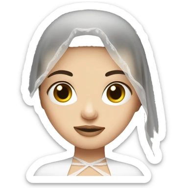 White brunette girl in veil sticker