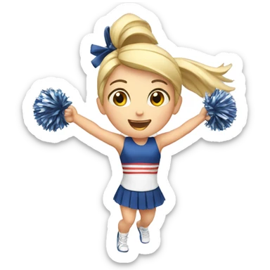 Caucasian cheerleader cheering sticker
