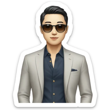 Stylish Korean man sticker