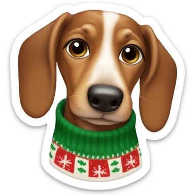 Wiener Dog in christmas sweater sticker