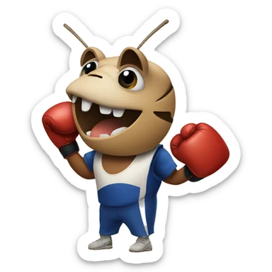 An animal cricket boxing sticker
