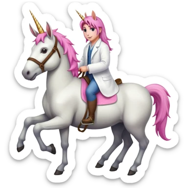 unicorn riding a donkey sticker
