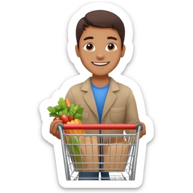 shopping in supermarket sticker