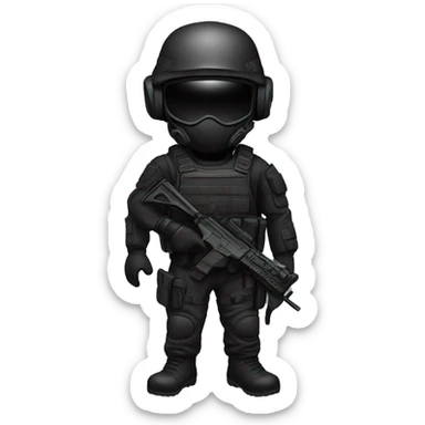 black Tactical gear sticker