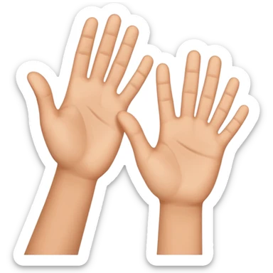 high five hands, lateral view sticker