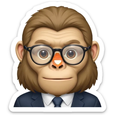Обезьяна в очках стильный и деловой sticker
