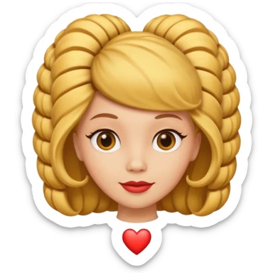 heart with a 1960s hairdo sticker