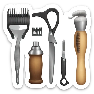 barber tools sticker