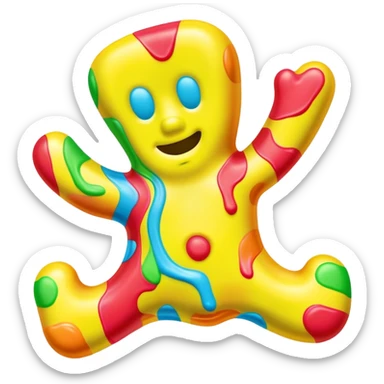 Psychedelic sour patch kid tripping sticker
