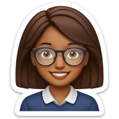 de una chica morena con lentes sticker