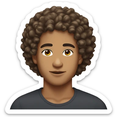 lightskin guy with curly hair nice eyebrows and brown eyes sticker