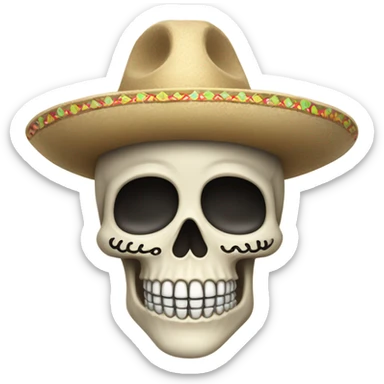 Skeleton with a mustache and sombrero  sticker