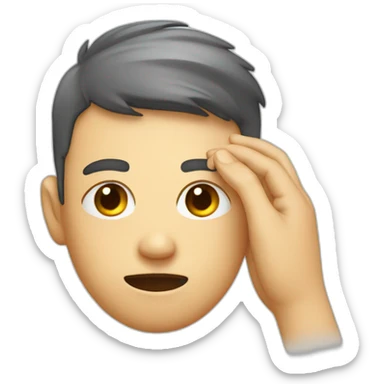 face_exhaling emoji but add a hand wiping away sweat from the forehead sticker