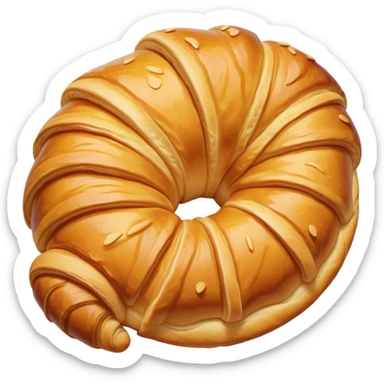 one piece of curved croissant  sticker