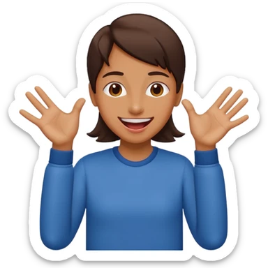 tongue out hands to the side sticker