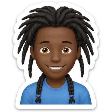 boy with dreadlocks and black skin sticker