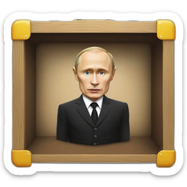 halloween corpse vladimir putin in coffin suitcase wheelchair meat cube sticker