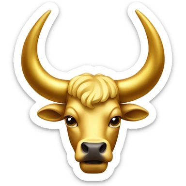 Golden horns of a bull sticker