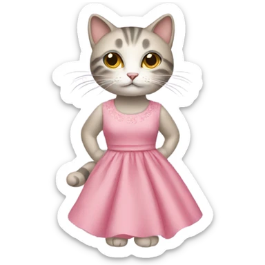 Cat wearing a dress sticker