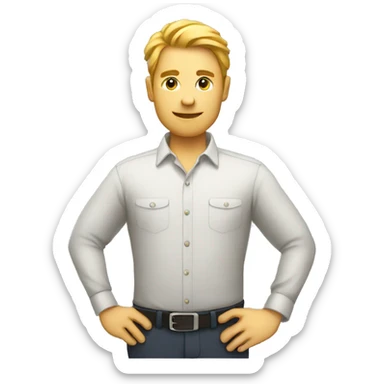 project manager with dress shirt and watch sticker