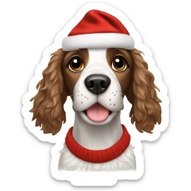 Spaniel wearing a Christmas jumper sticker