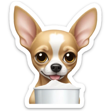 Chihuahua eating baby powder sticker