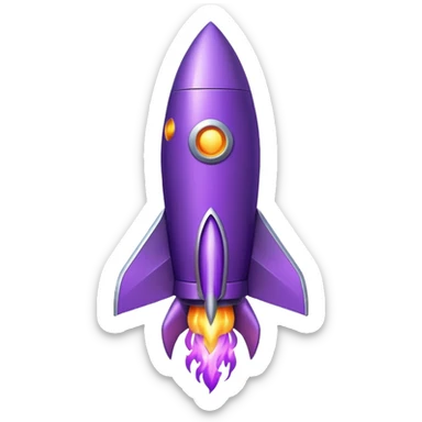 purple rocket purple flame sticker