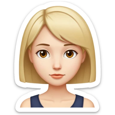 Girl whirh short,straiggt slender hair,fair-skinned sticker