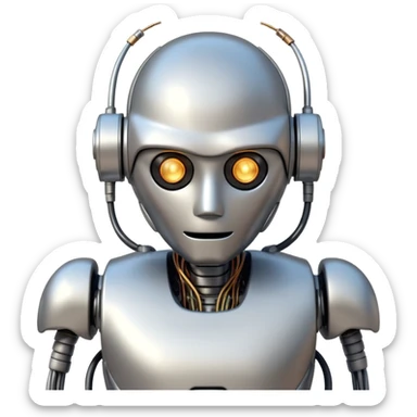 a drunk humanoid robot sticker