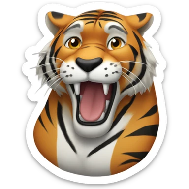 The rock as a tiger but he looks like a rock sticker