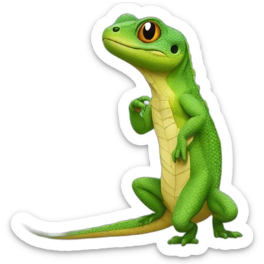 Un lézard qui prend une Photos sticker